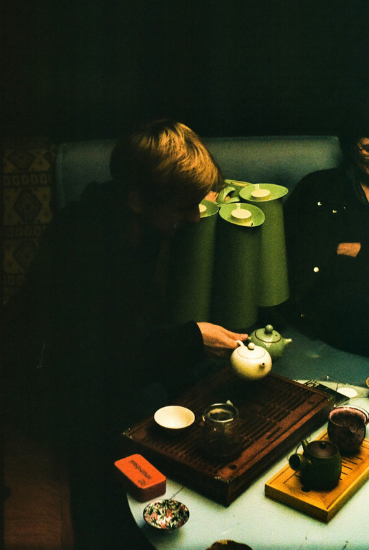 Guest brewing tea at a gathering