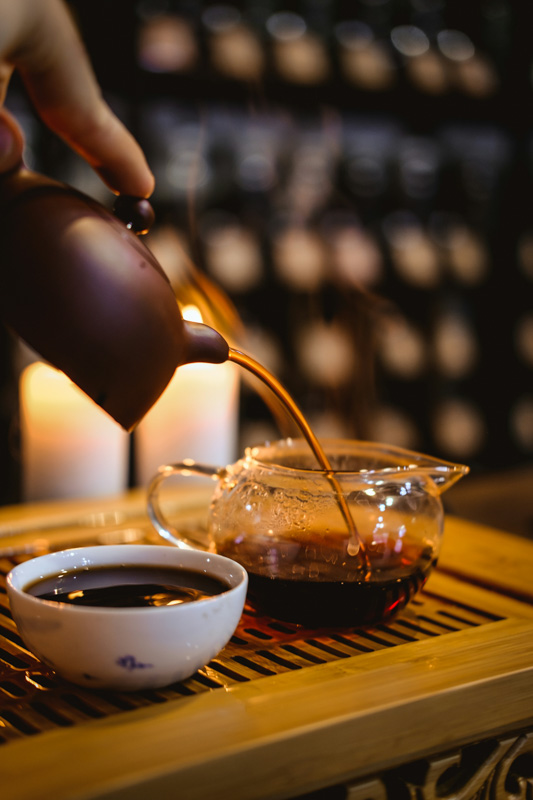 Tea being poured at an event